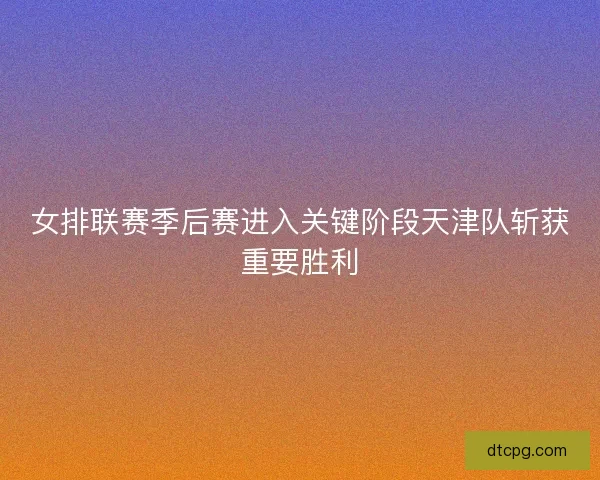 女排联赛季后赛进入关键阶段天津队斩获重要胜利