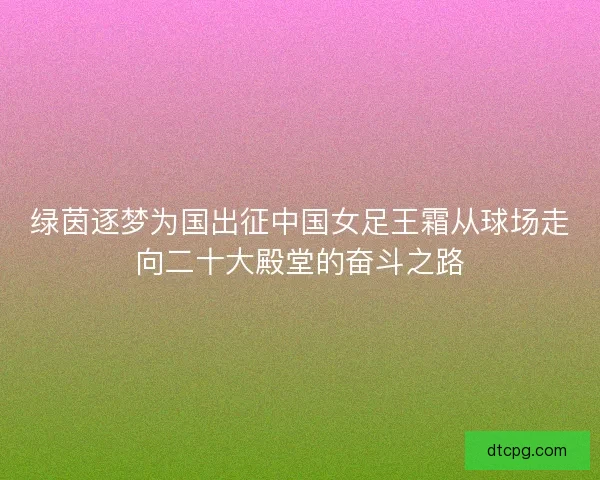 绿茵逐梦为国出征中国女足王霜从球场走向二十大殿堂的奋斗之路